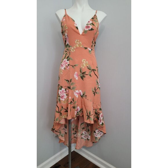 Ambition NWT Peach High Low dress size S - Picture 2 of 9